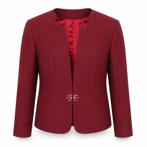 Woman Times Women's Red Long Sleeve Single-Breasted Blazer 4XL