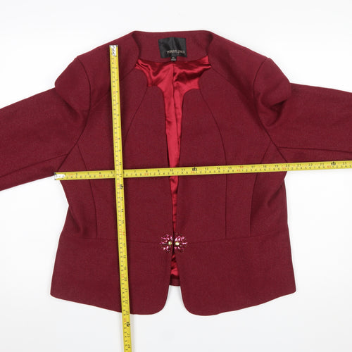 Woman Times Women's Red Long Sleeve Single-Breasted Blazer 4XL