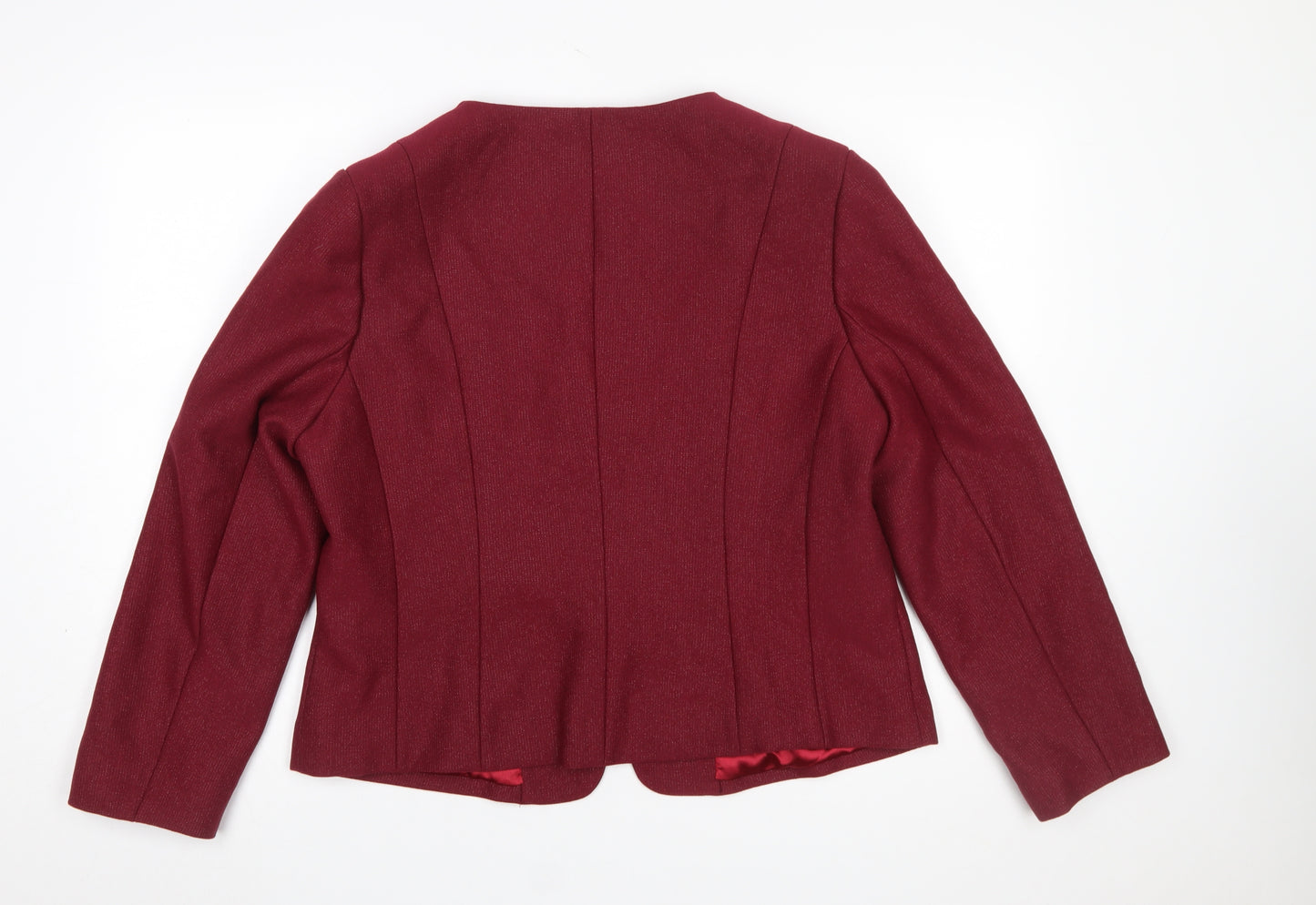 Woman Times Women's Red Long Sleeve Single-Breasted Blazer 4XL