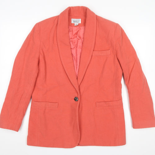 Bill Blass Women's Pink Wool Shawl Lapel Blazer Size 12