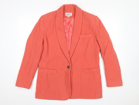 Bill Blass Women's Pink Wool Shawl Lapel Blazer Size 12