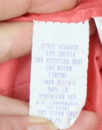 Bill Blass Women's Pink Wool Shawl Lapel Blazer Size 12