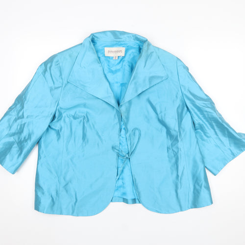 Gloria Estellés Women's Blue Silk 3/4 Sleeve Suit Jacket Size 24
