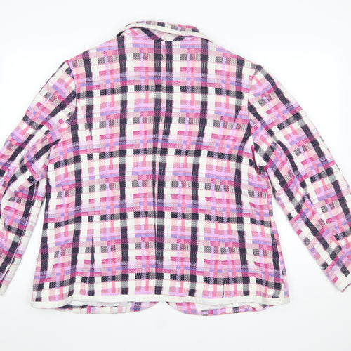 Simon Jeffrey Women's Multicoloured Check Tweed Blazer UK 22