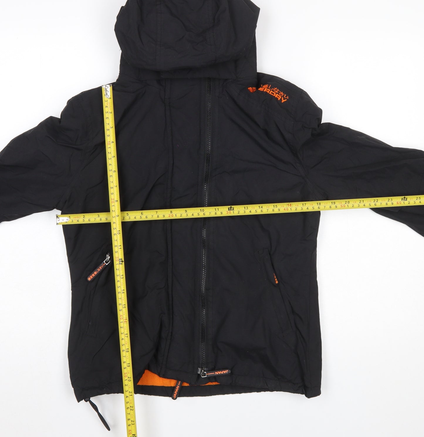 Superdry Men's Black Hooded Windbreaker Jacket Size M