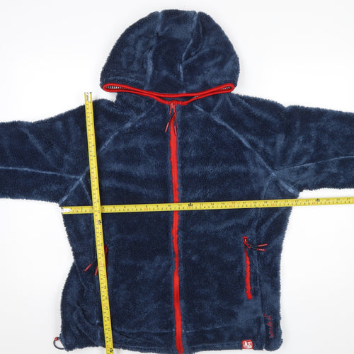 Weird Fish Women's Blue Hooded Fleece Jacket Size 18