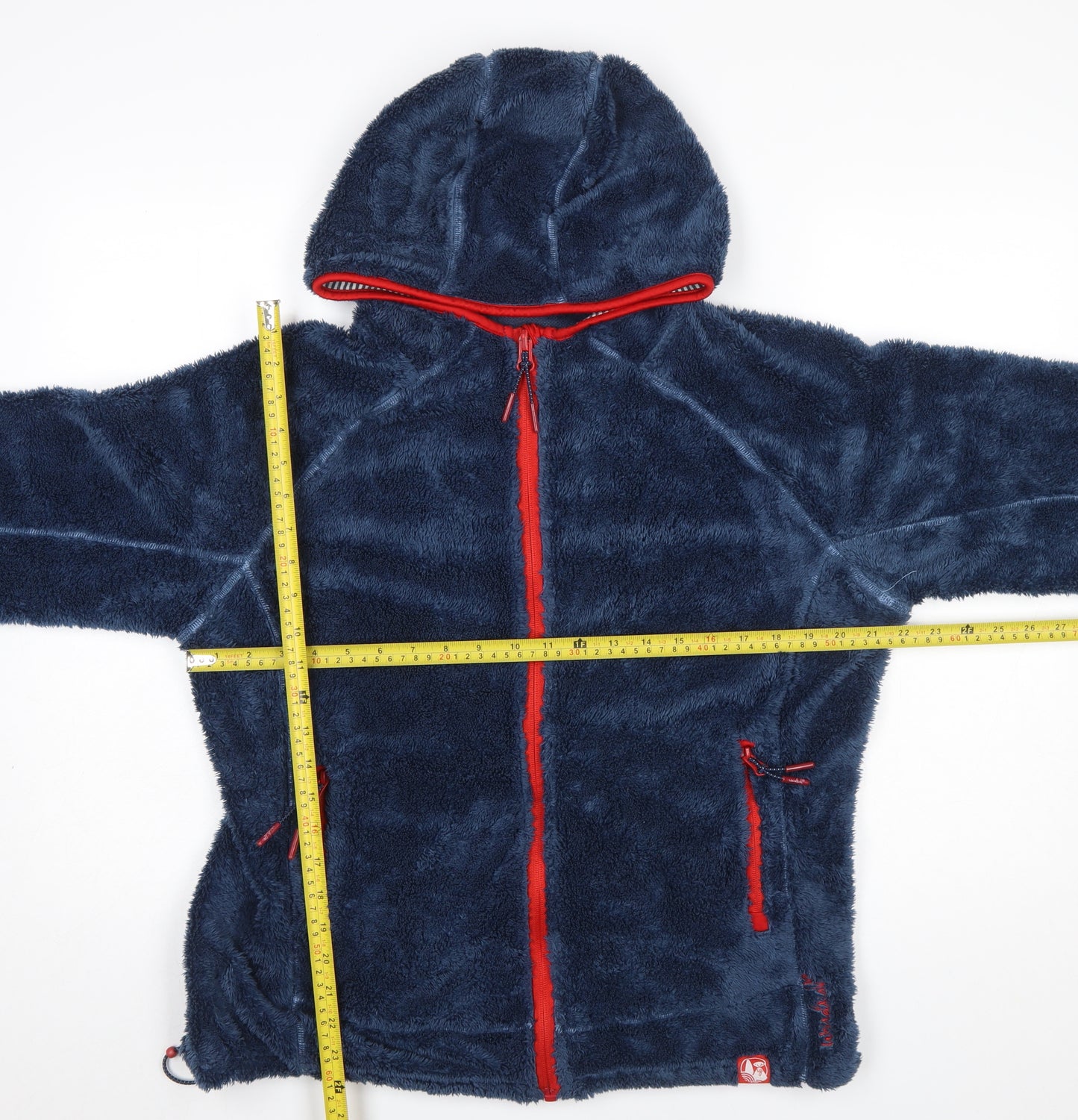 Weird Fish Women's Blue Hooded Fleece Jacket Size 18