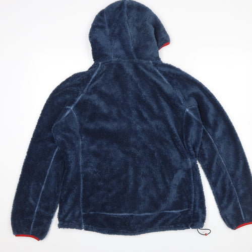 Weird Fish Women's Blue Hooded Fleece Jacket Size 18