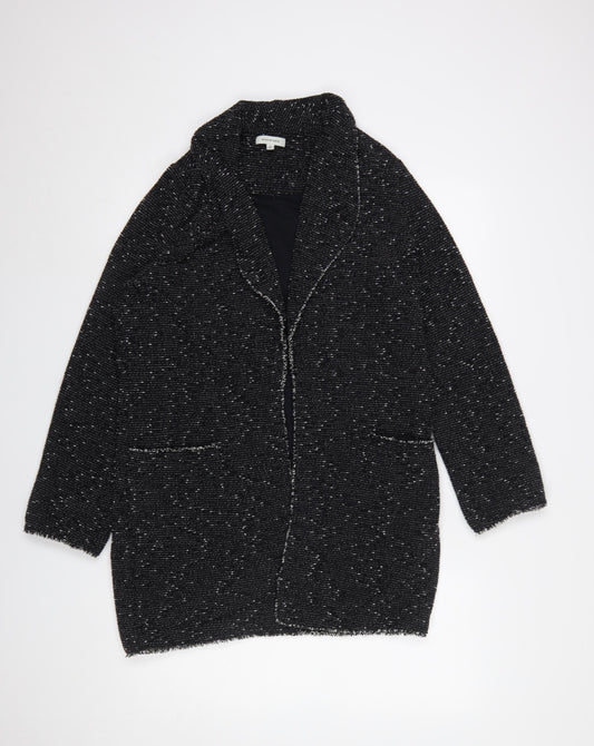 Max Studio Women Black Bouclé Long Blazer Jacket L