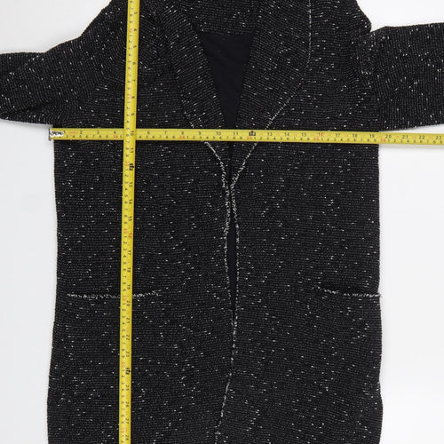 Max Studio Women Black Bouclé Long Blazer Jacket L