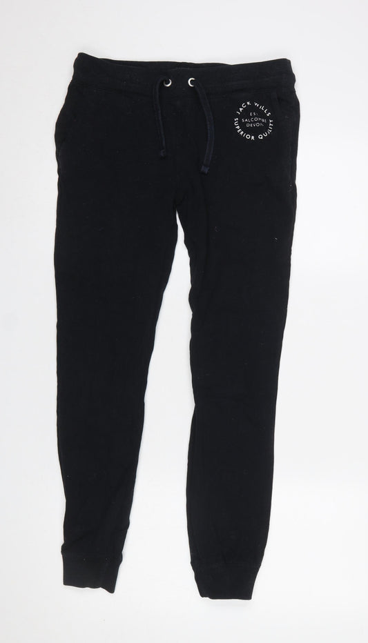 Jack Wills Women’s Black Jogger Trousers Size 10 Cotton Blend
