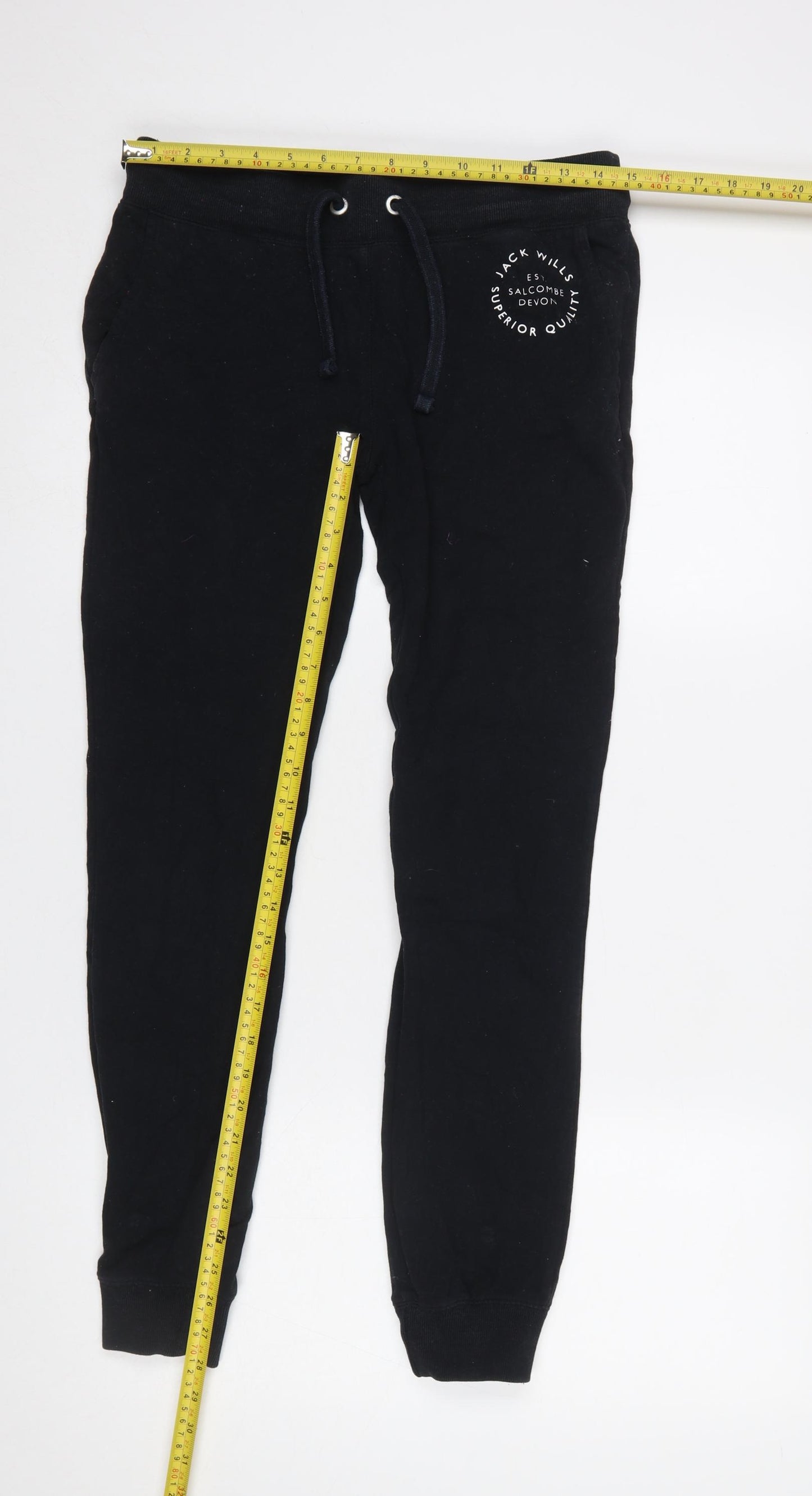 Jack Wills Women’s Black Jogger Trousers Size 10 Cotton Blend
