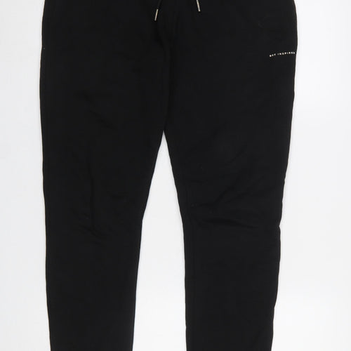 Bee Inspired Men's Black Slim Fit Jogger Trousers Size M