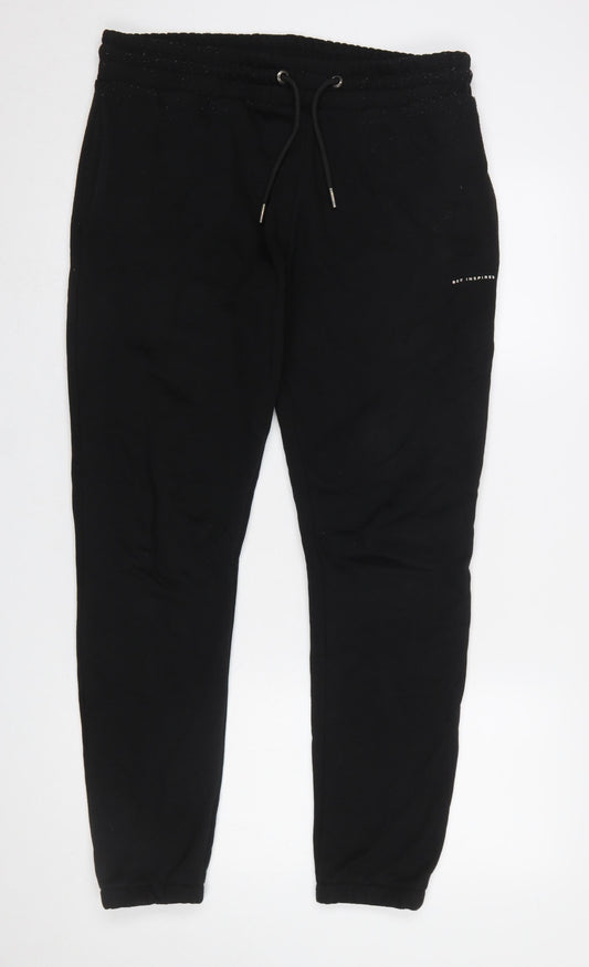 Bee Inspired Men's Black Slim Fit Jogger Trousers Size M