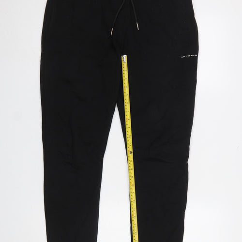 Bee Inspired Men's Black Slim Fit Jogger Trousers Size M