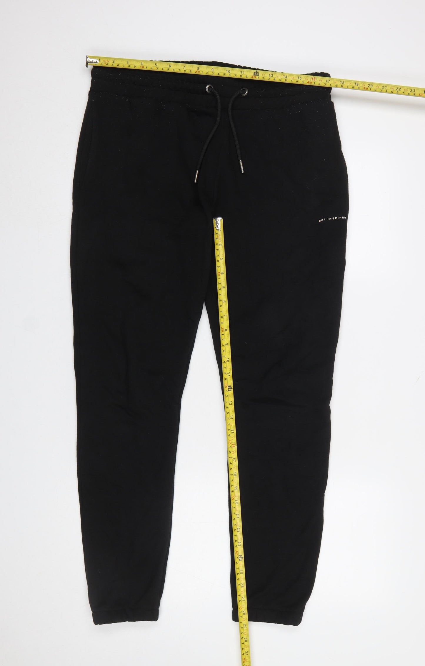 Bee Inspired Men's Black Slim Fit Jogger Trousers Size M