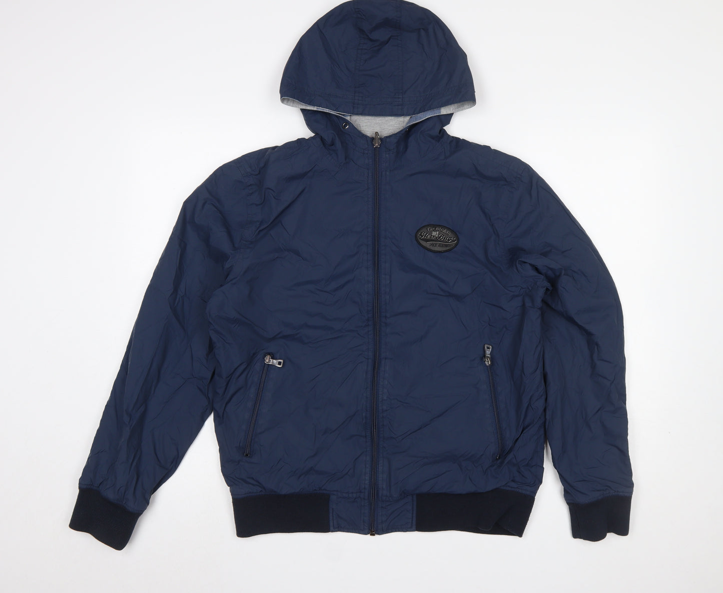 Springfield Men's Blue Hooded Windbreaker Jacket Size L