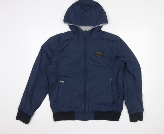 Springfield Men's Blue Hooded Windbreaker Jacket Size L