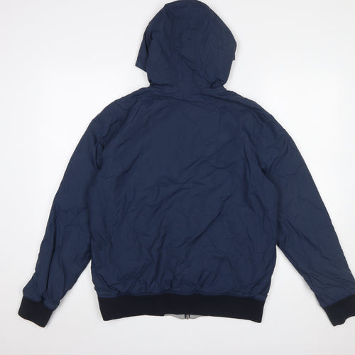Springfield Men's Blue Hooded Windbreaker Jacket Size L