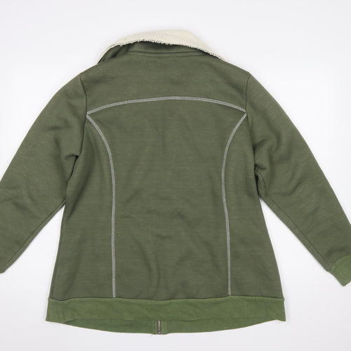 Marks and Spencer Per Una Women's Green Fleece Lined Zip Jacket XL