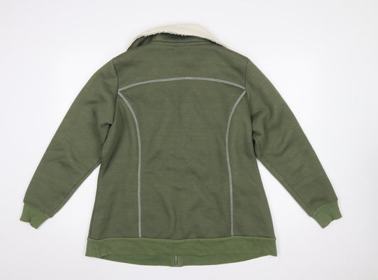 Marks and Spencer Per Una Women's Green Fleece Lined Zip Jacket XL