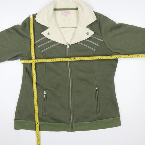 Marks and Spencer Per Una Women's Green Fleece Lined Zip Jacket XL