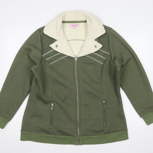 Marks and Spencer Per Una Women's Green Fleece Lined Zip Jacket XL