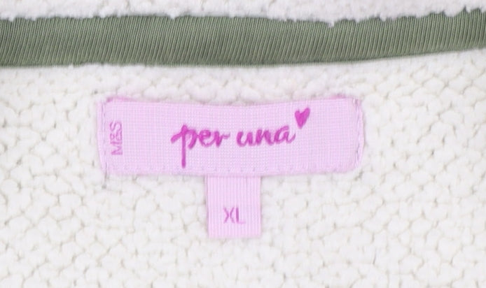 Marks and Spencer Per Una Women's Green Fleece Lined Zip Jacket XL