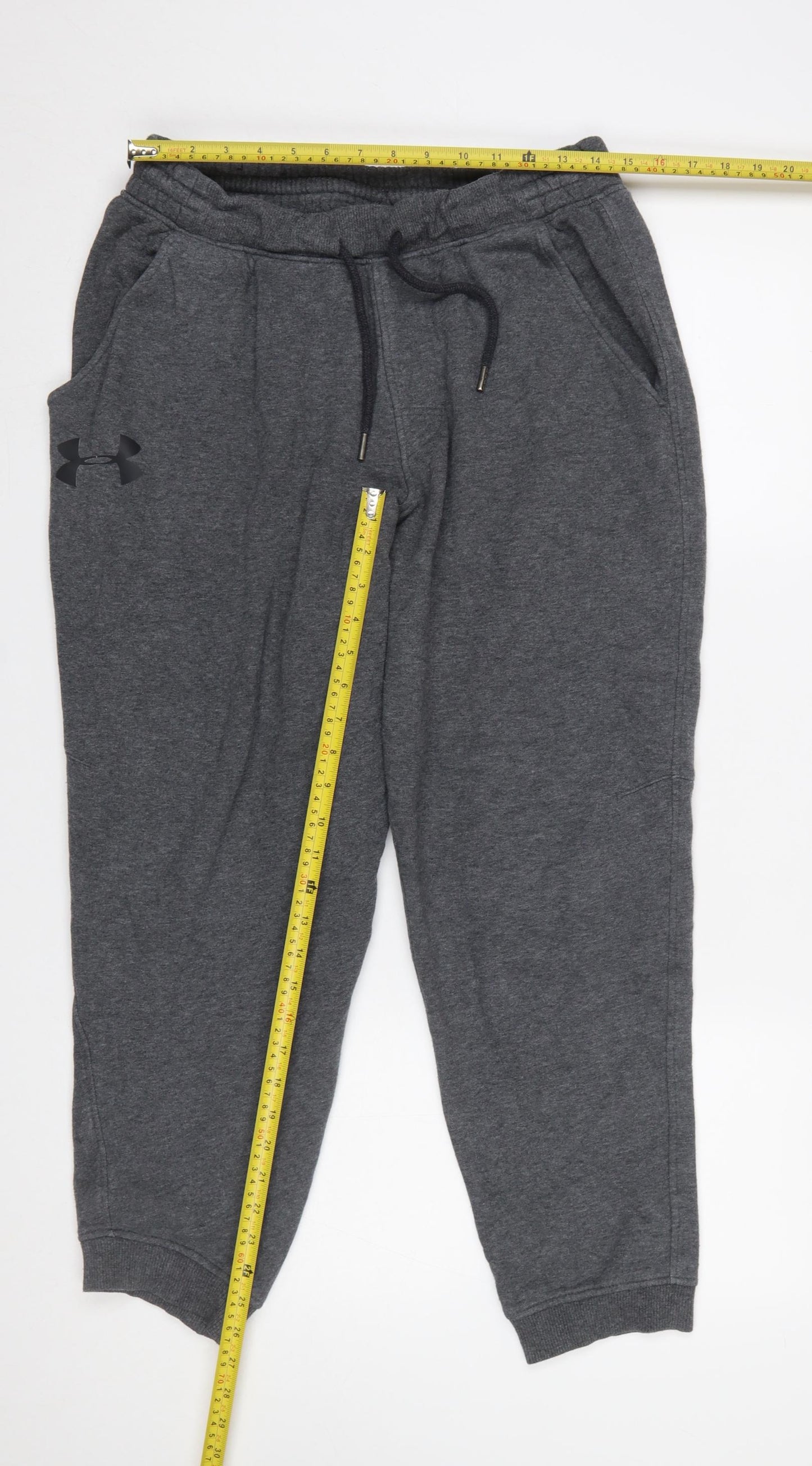 Under Armour Men's Grey Jogger Sweatpants L Fleece Athletic Trousers
