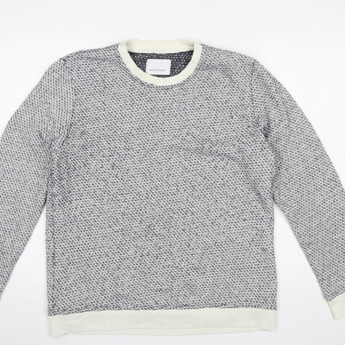 Samsøe Samsøe Men Clear Cotton Knit Crew Neck Jumper Size L