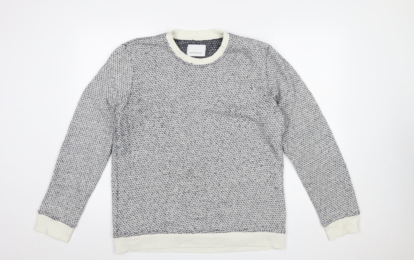 Samsøe Samsøe Men Clear Cotton Knit Crew Neck Jumper Size L