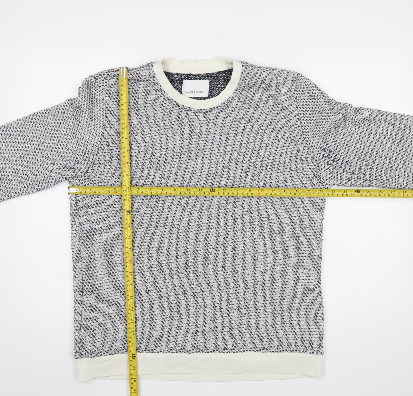 Samsøe Samsøe Men Clear Cotton Knit Crew Neck Jumper Size L