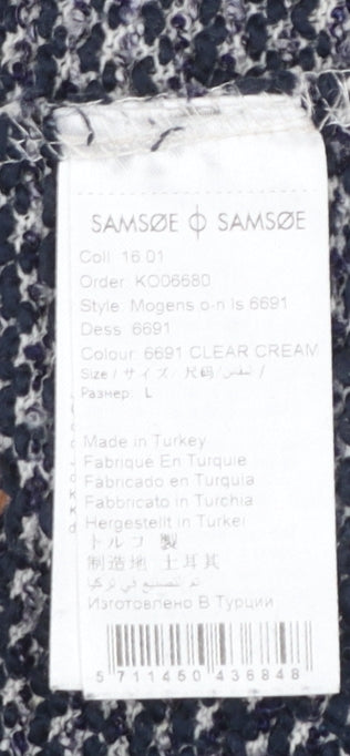 Samsøe Samsøe Men Clear Cotton Knit Crew Neck Jumper Size L