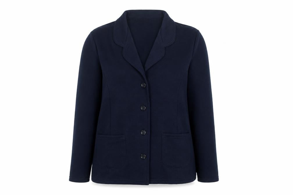 Front view of Damart Women's Navy Blue L Classic Single-Breasted Blazer Jacket