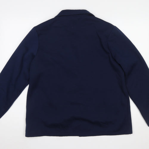 Damart Women's Navy Blue L Classic Single-Breasted Blazer Jacket