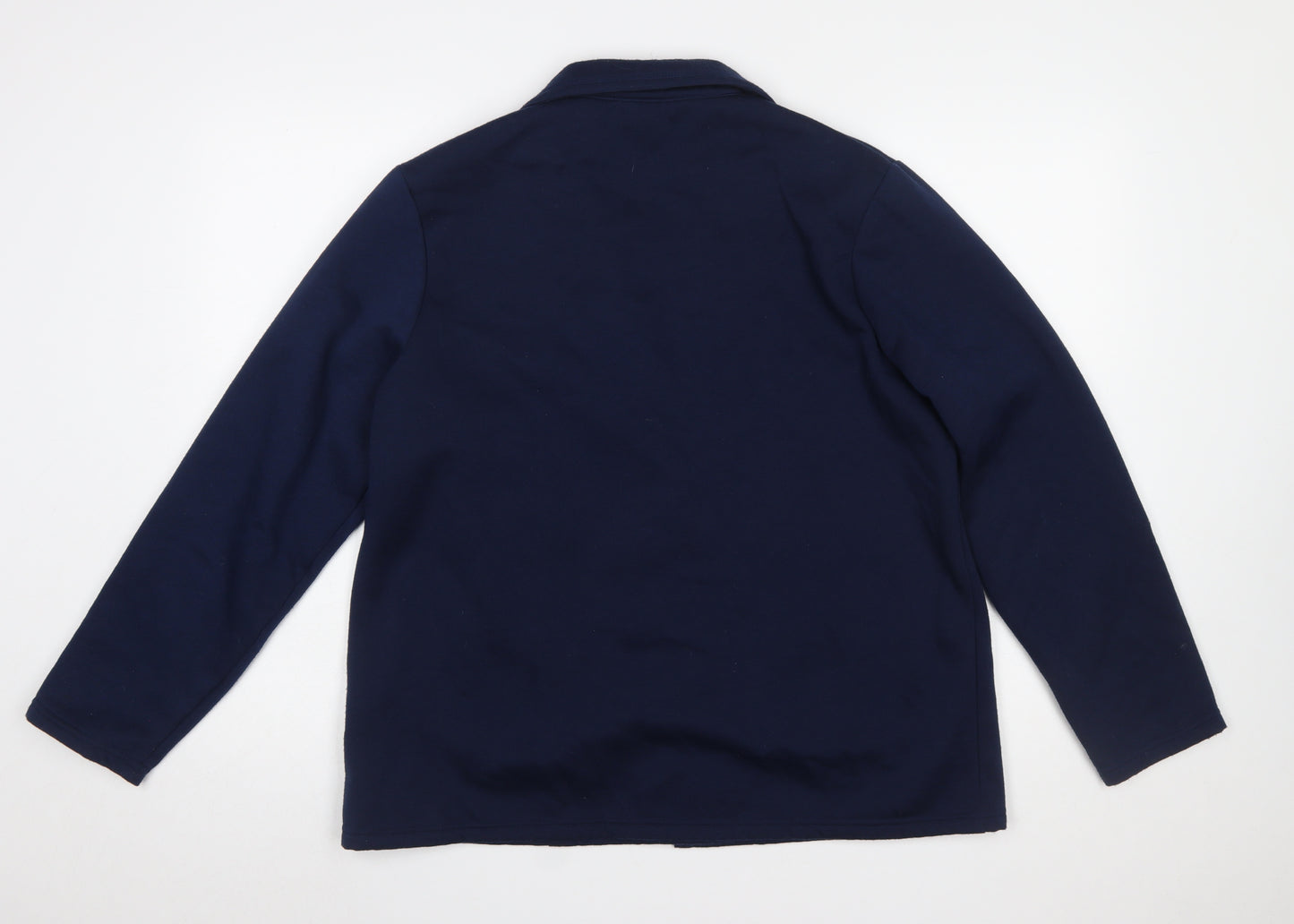 Damart Women's Navy Blue L Classic Single-Breasted Blazer Jacket