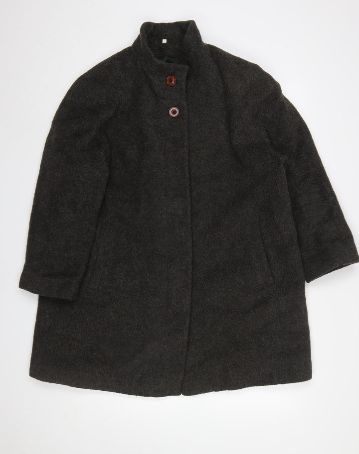 Berkertex Women Brown Wool Blend Overcoat Size 16
