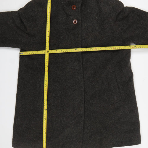 Berkertex Women Brown Wool Blend Overcoat Size 16