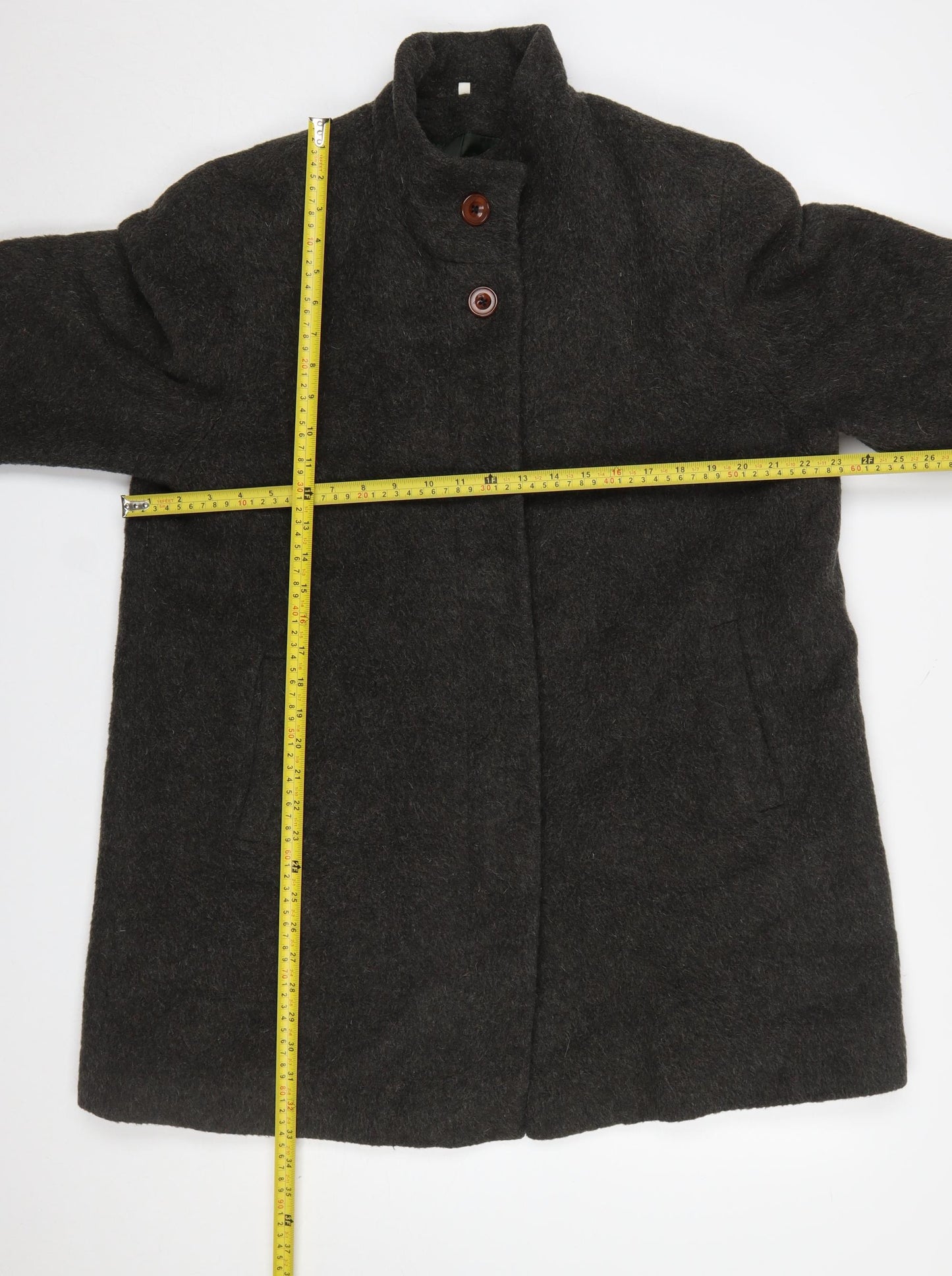 Berkertex Women Brown Wool Blend Overcoat Size 16