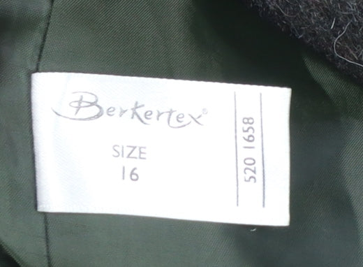 Berkertex Women Brown Wool Blend Overcoat Size 16