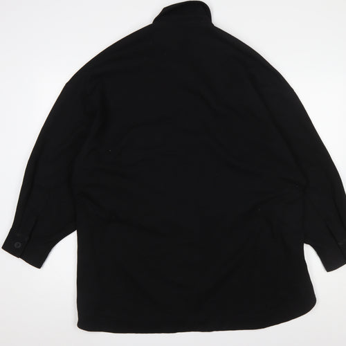 Zara Women Black Relaxed Fit Button-Up Jacket Size 12