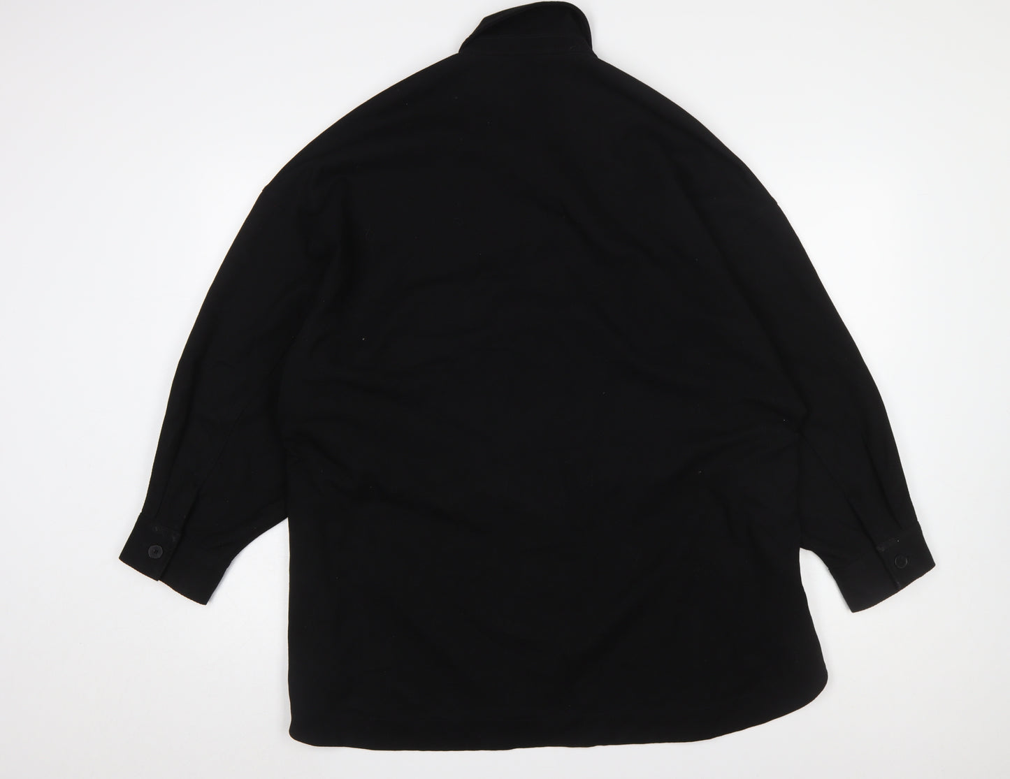 Zara Women Black Relaxed Fit Button-Up Jacket Size 12