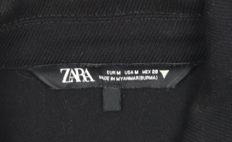 Zara Women Black Relaxed Fit Button-Up Jacket Size 12