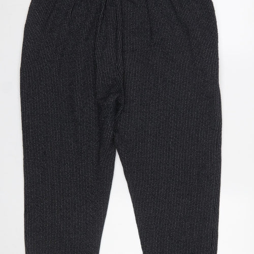 Marks and Spencer Women’s Grey Striped Knit Tapered Trousers Size 16