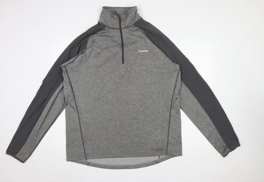 Berghaus Mens Grey 2XL 1/4 Zip Pullover Sweatshirt Outdoor Top