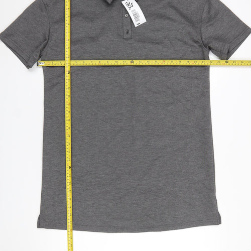 George Women Grey Collared Short Sleeve Shirt Dress Size 10
