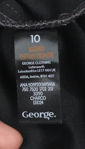 George Women Grey Collared Short Sleeve Shirt Dress Size 10