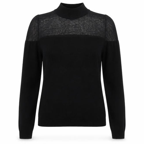 Miss Selfridge Women's Black Mock Neck Long Sleeve Knit Jumper Size 6