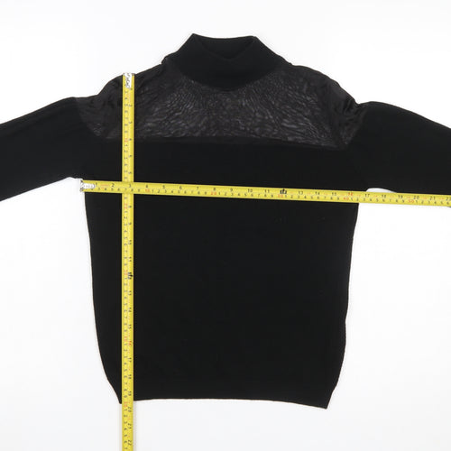 Miss Selfridge Women's Black Mock Neck Long Sleeve Knit Jumper Size 6