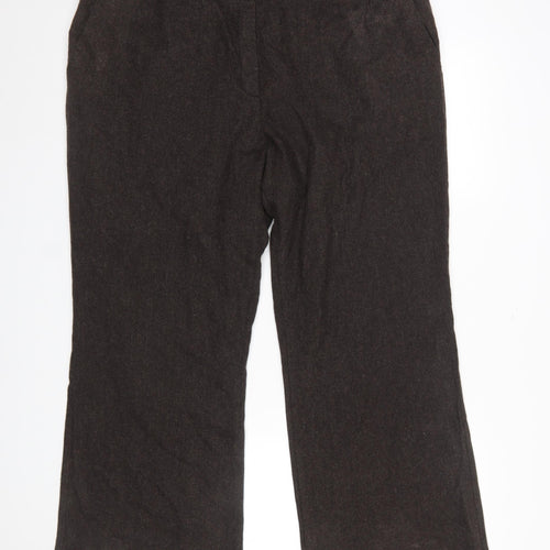 Marks and Spencer Women's Brown Wool Blend Belted Trousers Size 20